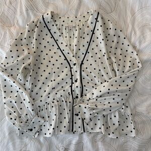 Polkadot top shop blouse- US 8